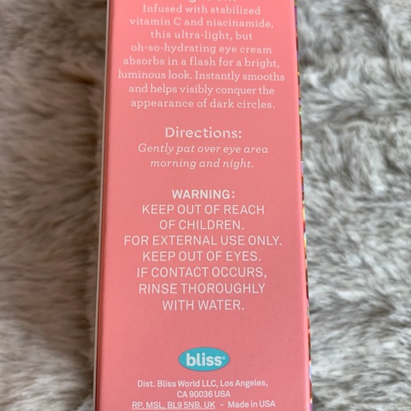 BLISS EX-GLOW-SION RADIANCE BOOST EYE CREAM SERUM - Picture 2 of 7